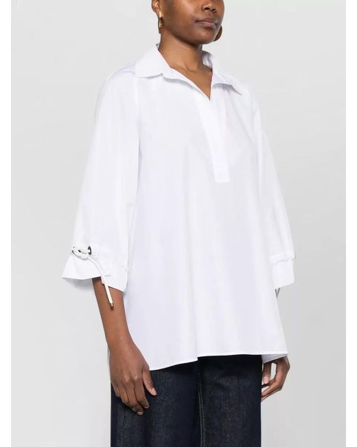 Max Mara White Cotton Relaxed-Fit Shirt