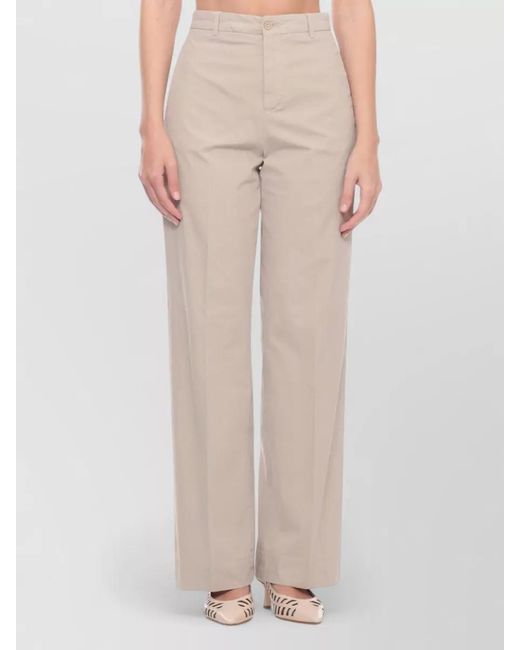 Briglia 1949 Natural Cotton Straight Leg Trousers Belt Loops Pockets