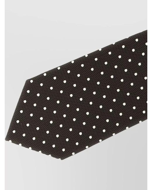 Tom Ford Black Silk Tie Polka Dot Pattern Design for men
