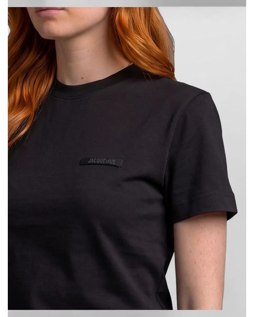 Jacquemus Blue Grosgrain Cotton Slim Crew Neck T Shirt