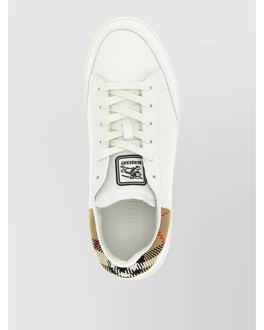 Burberry White Leather Low-Top Sneakers