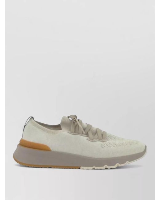 Brunello Cucinelli Green Cotton Low-Top Sneakers for men