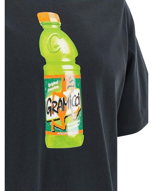 Gramicci Blue Quencher Cotton Printed Short-Sleeve T-Shirt for men