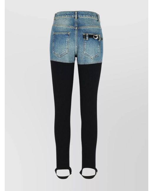 Coperni Blue Ribbed Two-Tone Leggings
