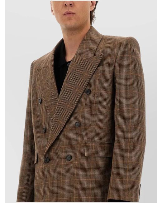 Saint Laurent Multicolor Cashmere Wool Double-Breasted Blazer for men