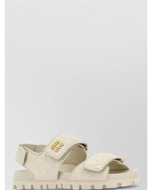 Miu Miu Natural Leather Sandals
