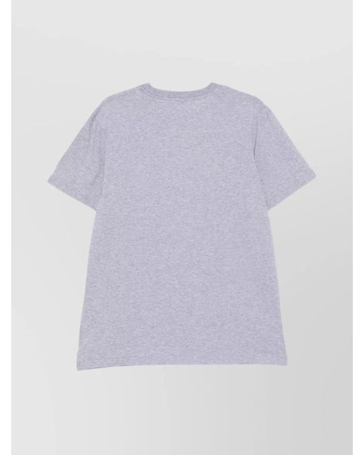 Moschino Purple Cotton Logo Embroidered T-Shirt for men