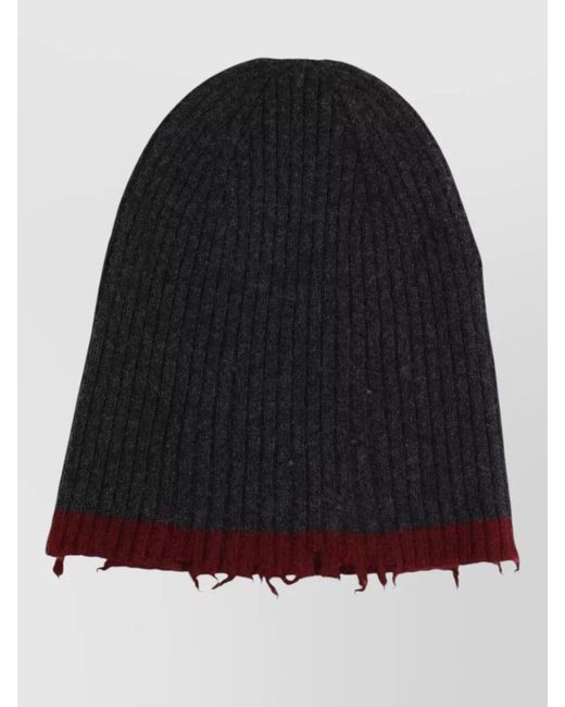 Uma Wang Black Ribbed Cashmere Beanie