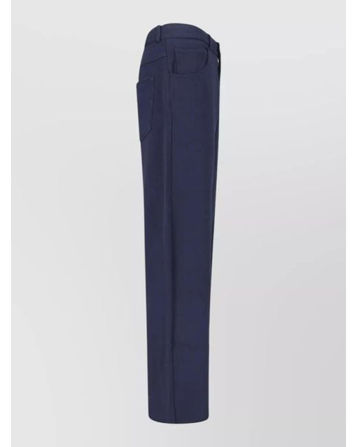MM6 by Maison Margiela Blue Denim Straight Leg Jeans Front Back View