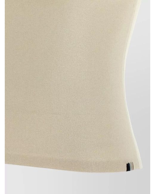 Extreme Cashmere Natural N° 502 Collarbone Ribbed Sleeveless Top