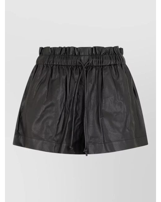 Isabel Marant Black Tailored Shorts Synthetic Leather Casual Styling