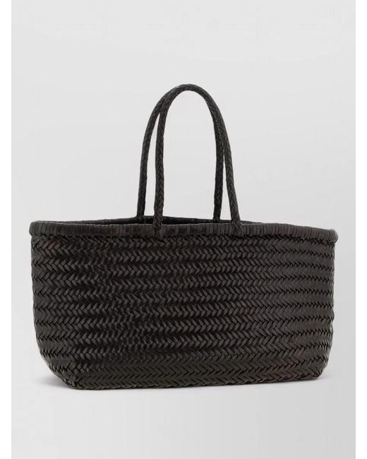 Dragon Diffusion Black Bamboo Triple Jump Big Leather Shoulder Bag