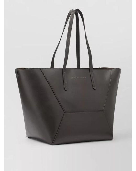 Brunello Cucinelli Black Bc Duo Large Shoulder Bag Detachable Pouch