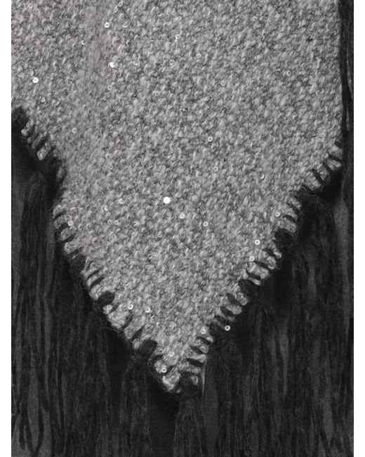 Peserico Gray Knit Cape Layering Piece Open Front for men