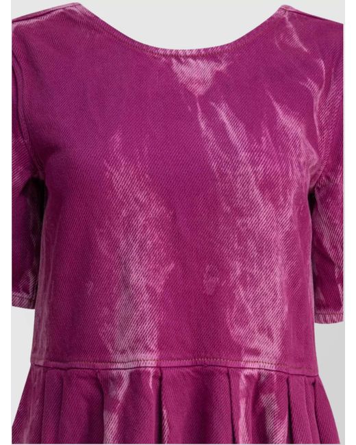 Ganni Purple Denim Open-Back Midi Dress
