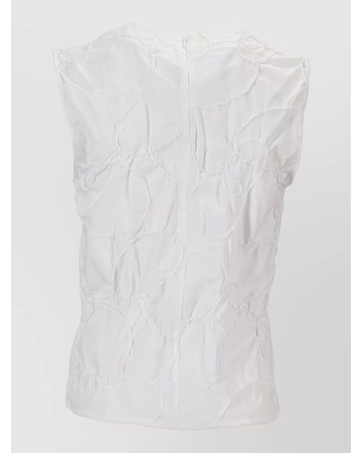 Niccolò Pasqualetti White Carta Tank Elastic Ring Embroidered Poplin