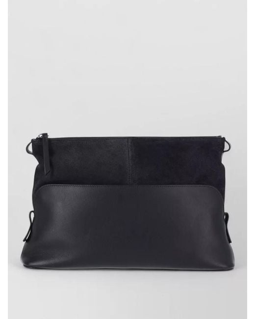 Maison Margiela Black Crossbody Clutch Bag Adjustable Strap Leather Suede