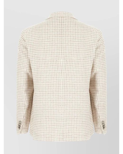 Tagliatore Natural Embroidered Stretch Blazer for men