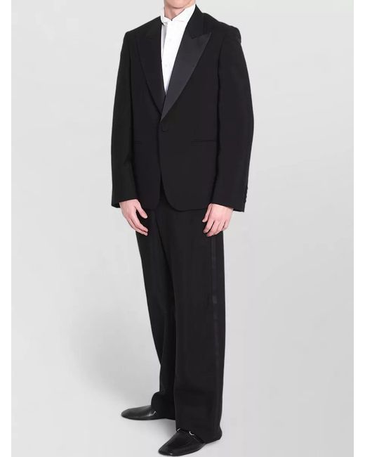 Gucci Black Mohair Wool Suit Straight Leg Mid Rise for men