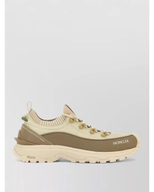 Moncler Natural Canvas Trailgrip Lite3 Sneakers Pull Tab