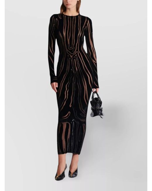 Balmain Long Sleeve Zebra Print Bodycon Dress in Black Lyst UK Balmain Long Sleeve Zebra Print Bodycon Dress in Black Lyst UK