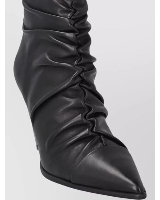 Pinko Black Leather Ankle Boots
