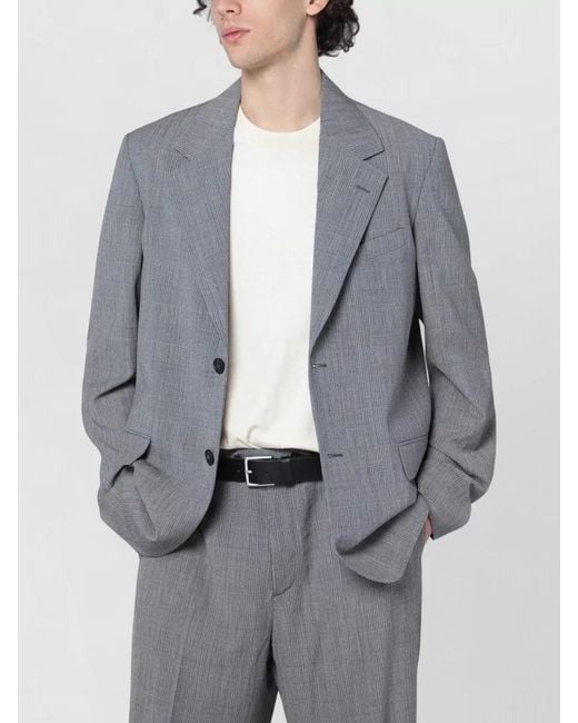 Golden Goose Deluxe Brand Gray Prince Of Wales Single Breasted Coat for men