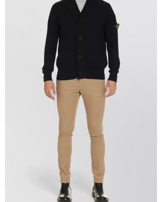 Dondup Black Slim Fit Chino Pants Stretch Cotton for men