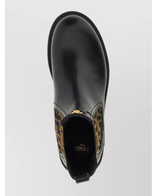 Fendi Black Leather Biker Ankle Boots