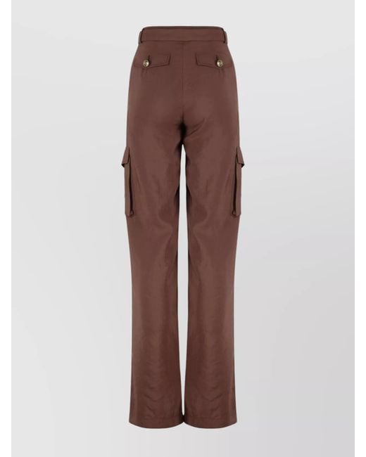 Versace Jeans Couture Brown Utility Cargo Trousers Embellished Buttons