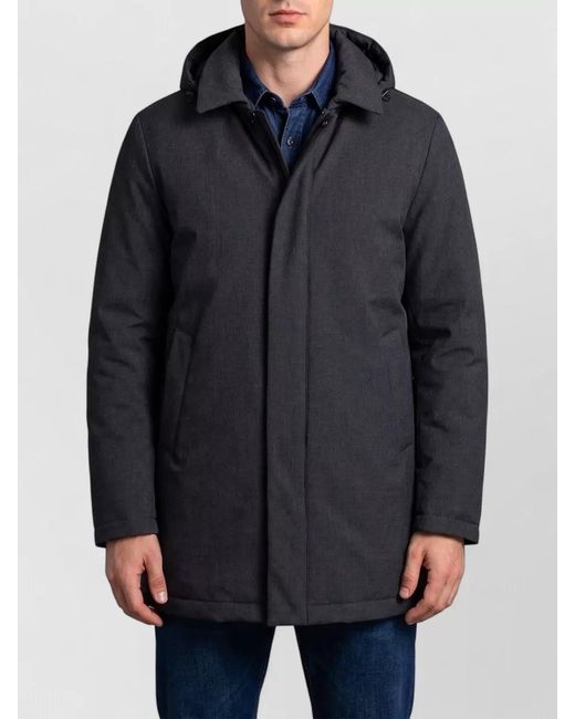 Herno Gray Waterproof Hooded Jacket for men