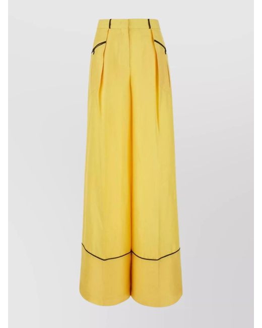 Bally Yellow Silk Pants