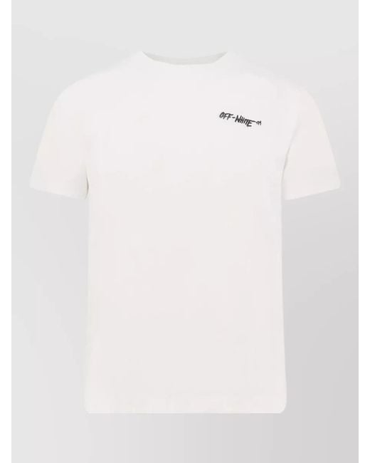 Off-White c/o Virgil Abloh Natural Cotton Crew Neck Short Sleeve T-Shirt for men