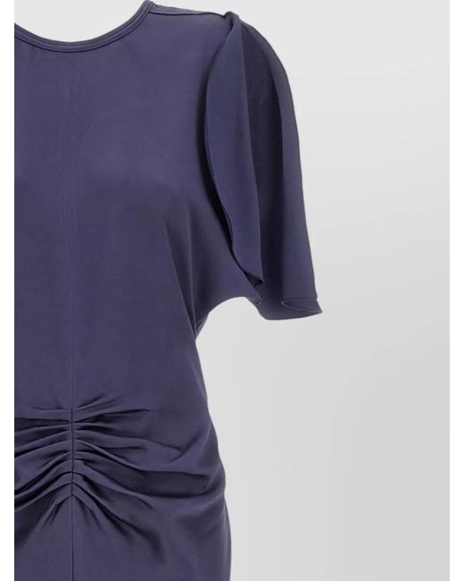 Victoria Beckham Blue Isabella Dress Short Sleeves V Neckline