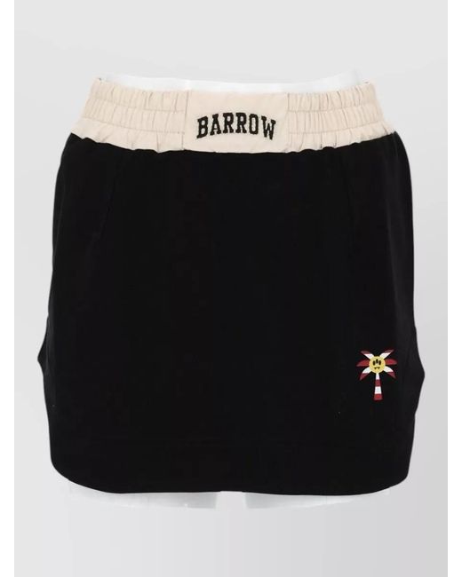 Barrow Black Cotton Knee-Length Shorts