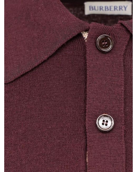 Burberry Purple Shirt With Polo Collar for men