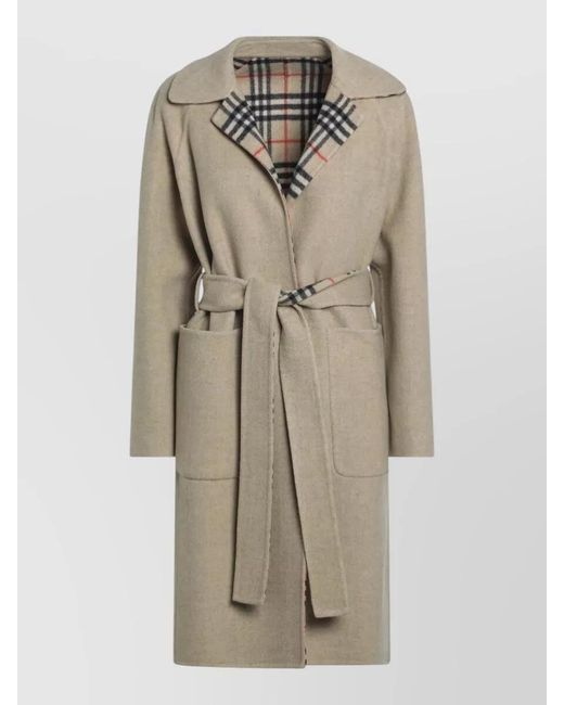 Burberry Natural Sand Reversible Wool Coat