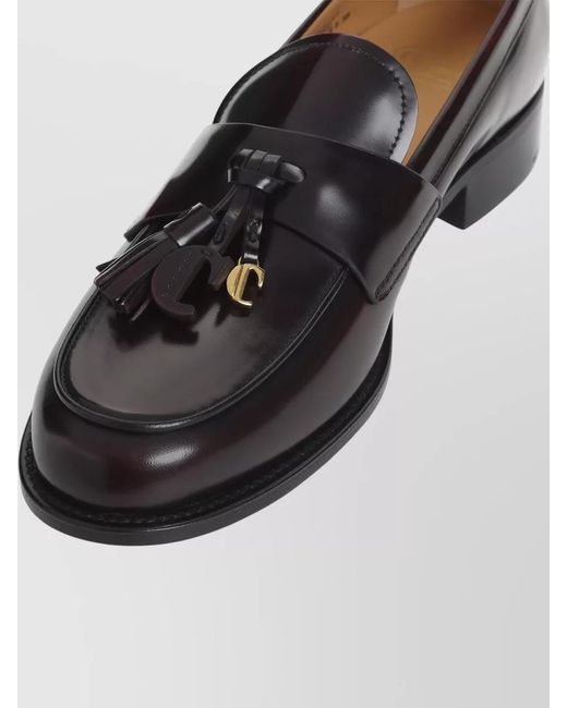 Church's Black Sibyl Loafer Tassel Apron Toe Leather