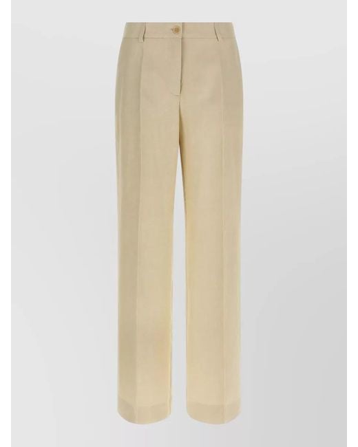 P.A.R.O.S.H. Natural Raisa26 Tailored Pants Belt Loops Pockets