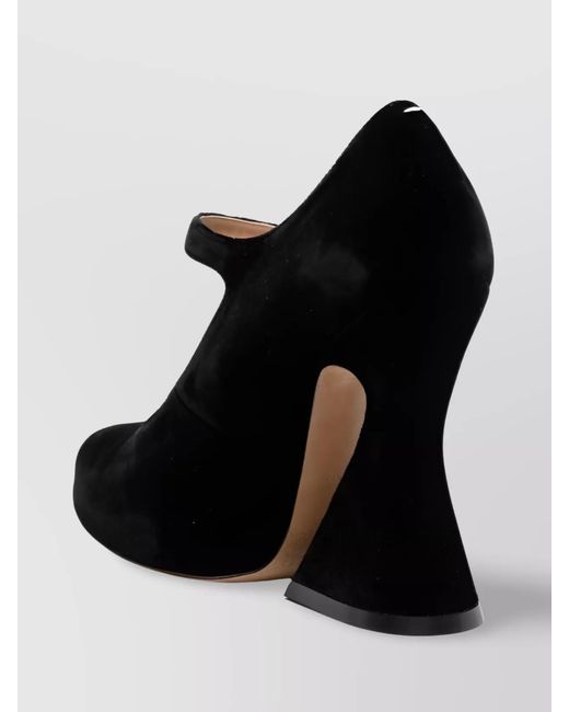 Maison Margiela Black Velvet Peep-Toe Sandals