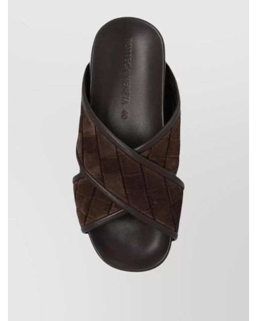 Bottega Veneta Brown Lamb Leather Flat Sandals for men