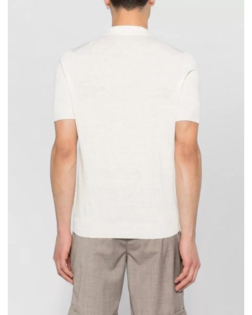 Tagliatore White Keith Polo Shirt Collar Short Sleeves for men