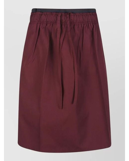 Prada Purple Poplin Skirt Featuring Back And Front Pockets