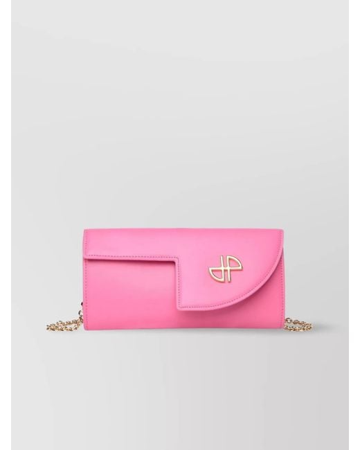 Patou Pink Leather Wallet On Chain