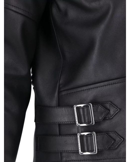 Givenchy Black Coat Notched Lapels Side Pockets Adjustable Straps for men