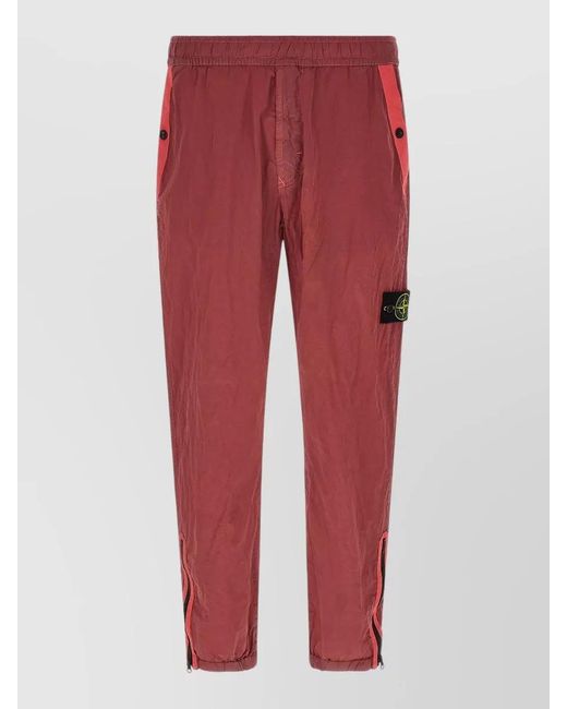 Stone Island Red Nylon Cargo Shorts for men