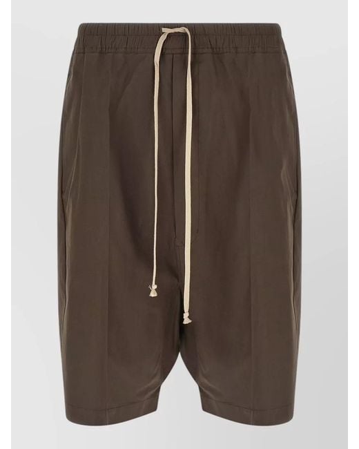 Rick Owens Brown Cotton Drop-Crotch Shorts for men