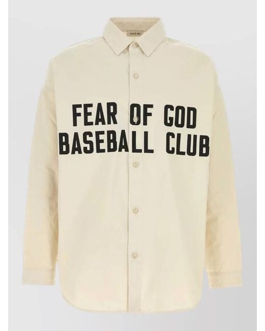 Fear Of God Natural Poplin Oversize Shirt Graphic Print Cuffs for men