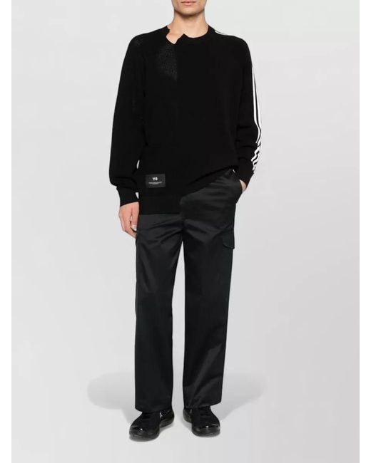 Y-3 Black Logo-Print Long-Sleeve Sweatshirt
