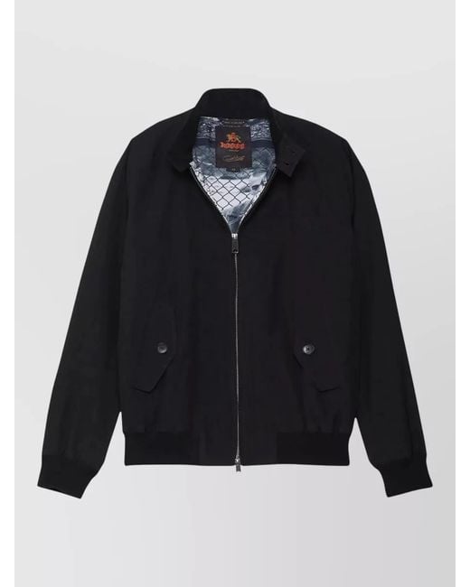 Baracuta Blue Jacket Buttoned Pockets Ribbed Cuffs Hem for men
